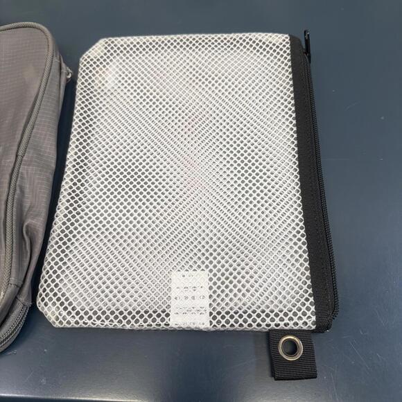 2 Travel Toiletry Bags Kavu Plastic Mesh Compression Gray Bag Zippered - Picture 9 of 13